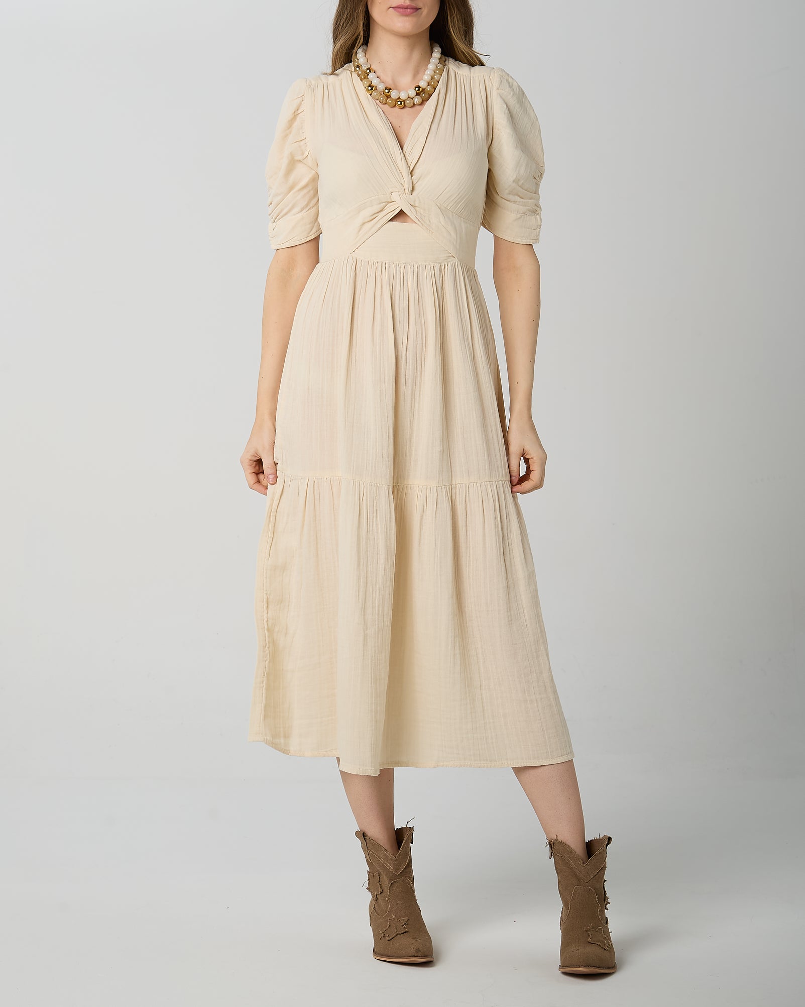Abito ANGE cod. ODOUMA 100 cotton 99.90 panna koacouture 1