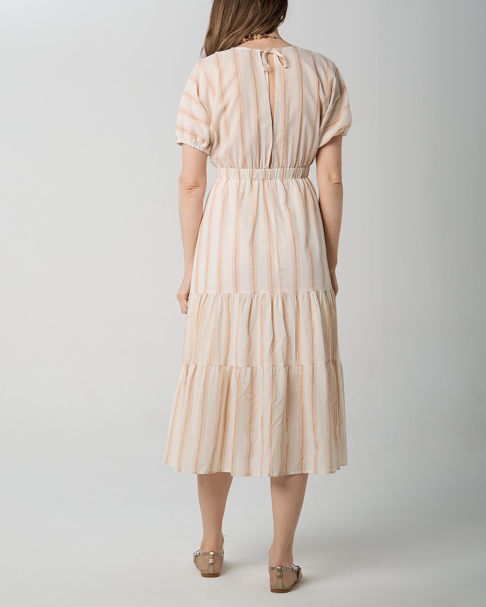 Abito DAPHNEA cod. 31935 100 cotone 99.90 PANNA RIGA BEIGE KOACOUTURE 2